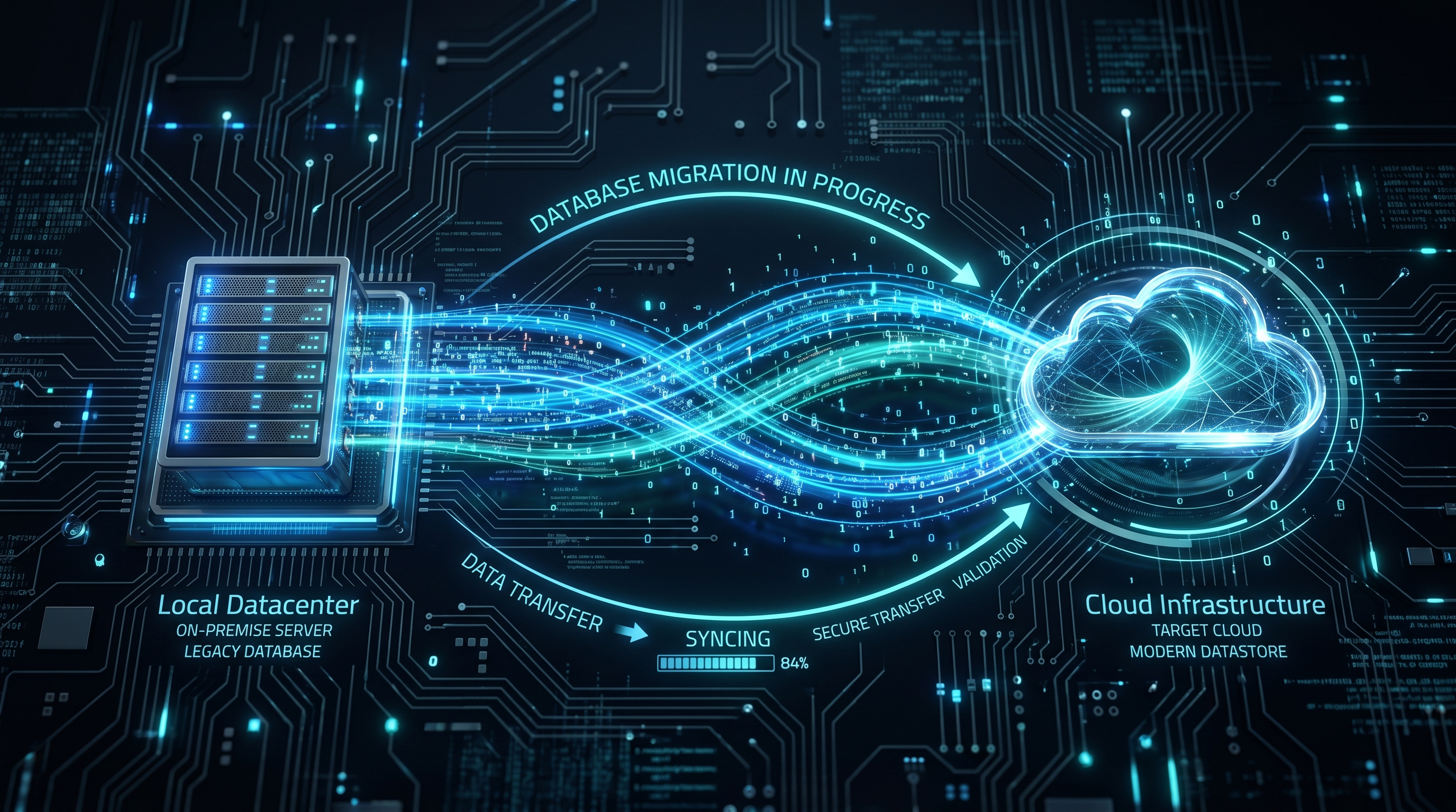 Database Migration - Local Datacenter to Cloud Infrastructure syncing